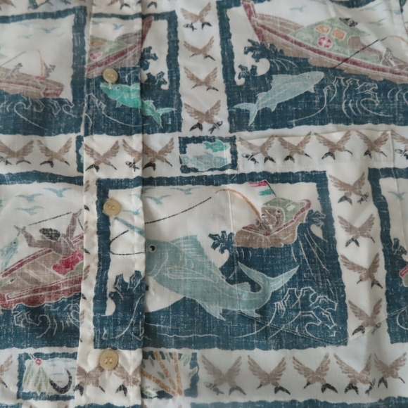 Vtg Reyn Spooner Shirt Dietrich Varez Hawaiian Fishing swordfish L - Picture 2 of 4